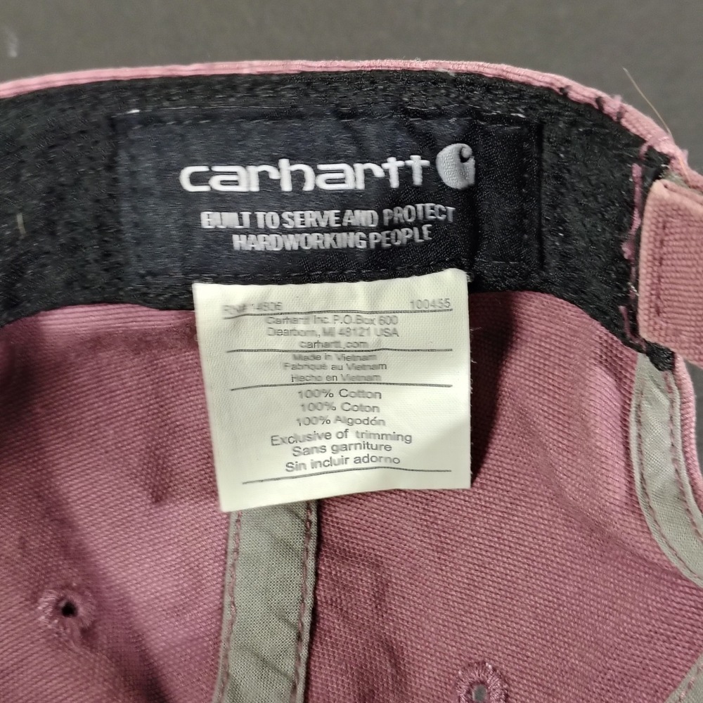 Carhartt Hat Cap Strapback One Size Rose Pink Odessa Canvas Cotton Womens - Picture 10 of 13
